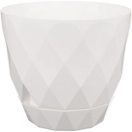 Горшок для цветов Idiland Laurel D 220 мм, 4.5 л, с поддоном, белый 221611029/01 
