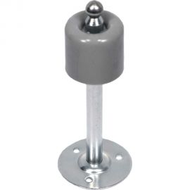 Дверной напольный ограничитель Левша 140 мм, с фиксатором, серый У4-9560.Сер 