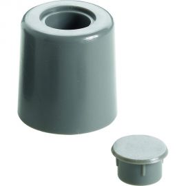 Напольный ограничитель Hettich серый пластик, D26,5x29 мм, с комплектом крепежа и крышкой, 2 шт. 954697 