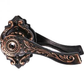 Дверная защелка Левша ЗЩ1Д-3 с ручк., с фикс., бронза У4-9489.Бр 