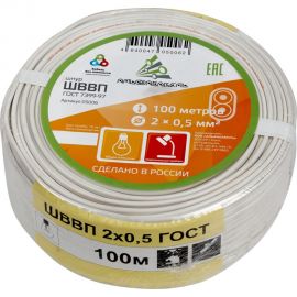 Провод ШВВП АЛЬФАКАБЕЛЬ 2х0,5 мм ГОСТ 100 м 05006 