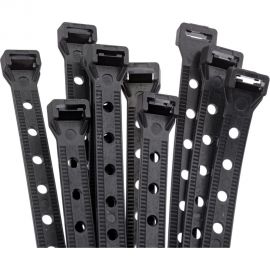Нейлоновые стяжки FORTISFLEX КСО Multihole 10х280 черный 100 шт. 81157 
