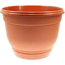 Кашпо с поддоном ФлораПласт Цегла 18 см, терра, 2 л 001230 