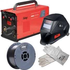 Сварочный полуавтомат FUBAG IRMIG 140 syn с горелкой 150а в комплекте + набор из 3 предметов: маска+краги сварщика+проволока 41399_vset 
