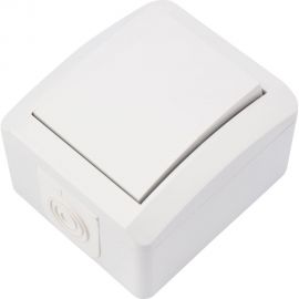 Накладной одноклавишный выключатель KRANZ IP54 белый KR-78-0834 