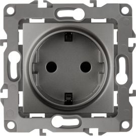 Розетка ЭРА 12-2102-12 2P E Schuko со шторками, 16A-250В, IP20, 12, графит Б0019323 