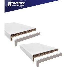 Заглушка для подоконника пвх KOMFORT москитные системы торцевая двухсторонняя пластиковая белая 600 мм комплект 1 шт ЗПБ600_1 