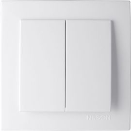 2-клавишный выключатель Nilson СУ, TOURAN-ALEGRA-THOR, белый 24111003 
