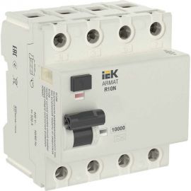 Выключатель дифференциального тока IEK ARMAT R10N 4P 80А 100мА тип A-S AR-R10N-4-080AS100 