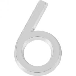 Самоклеящаяся цифра FUARO "6" ABS (50x37) CP хром 46909 