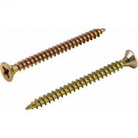 Универсальный саморез КВАДРА 4x20 желтый, потайная голова, цинк, кop. 100 шт. 404020070100 