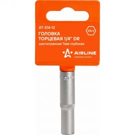 Головка торцевая шестигранная глубокая (7 мм; 1/4"" DR; пластиковый подвес) Airline AT-S14-12 