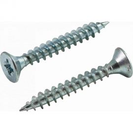 Универсальный саморез КВАДРА 4.5x45 белый, потайная голова, цинк, уп. 10 шт. 453045010812 