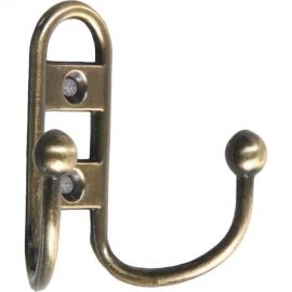 Мебельный крючок ТУНДРА KM203AB, двухрожковый, цвет бронза 1866188 