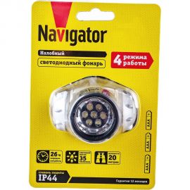 Фонарь Navigator NPT-H04-3AAA, налобный, 4 режима, 7LED, блистер 94916 