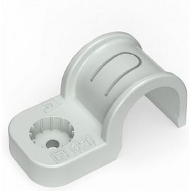 Пластиковая односторонняя крепеж-скоба для прямого монтажа Промрукав серая, в п/э, д 32, 25 шт PR13.0371 