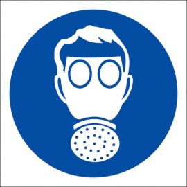 Знак ""работать в средствах индивидуальной защиты органов дыхания"" Стандарт Знак м04, 200x200 мм, пленка пп 00-00031342 