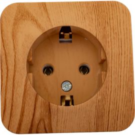 Розетка Schneider Electric BLANCA, открытой установки, с заземлением, без шторок, ясень BLNRA010115 