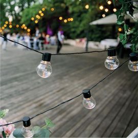 Светодиодная лофт-гирлянда NEON-NIGHT 5м черный ПВХ 20 LED теплое белое свечение 303-066 