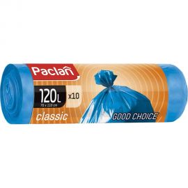 Мешки для мусора Paclan Classic 120 л 110х70 см синие ПНД. 20 мкм 10 шт. 600821 