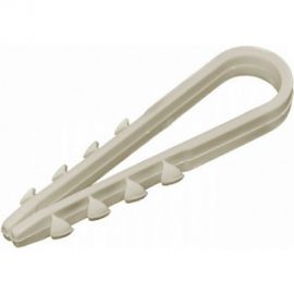Дюбель хомут КРЕП-КОМП для крепления кабеля, цвет-белый 19х25 100шт дх1925 