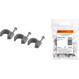 Круглая пластиковая скоба TDM 6 мм, серая, 50 шт. SQ0514-0061 