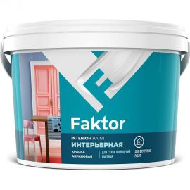 Акриловая краска ЯРОСЛАВСКИЕ КРАСКИ FAKTOR для интерьеров белая, ведро 2,5 кг О05355 