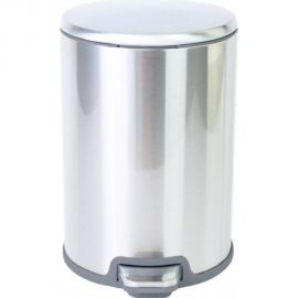 Урна PRIMANOVA GIGO из нержавейки, с педалью, 12 л, вставка серая M-E49-30-07 