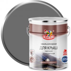 Алкидная эмаль для крыш OLECOLOR серый, 5 кг 4300004994 