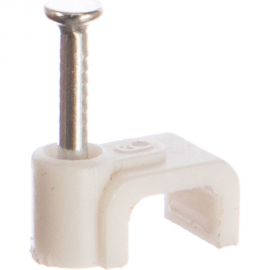 Плоская скоба ЭРА 6 мм, пластиковая Б0038905 