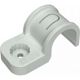 Пластиковая односторонняя крепеж-скоба для прямого монтажа Промрукав атмосферостойкая, серая, в п/э. PR13.0398 