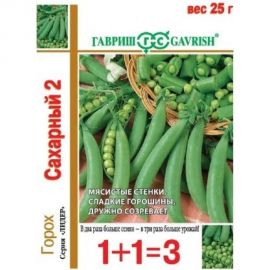 Семена ГАВРИШ Горох Сахарный 2, серия 1+1, большой пакет 25 г 19102052 