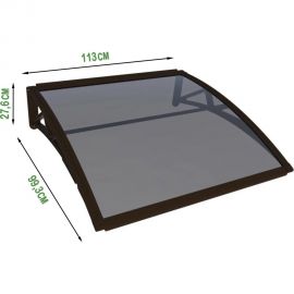 Защитный козырек (навес) ВПМ усиленный профиль, одинарный, коричневый, поликарбонат сотовый темный, 6 мм 6191298 