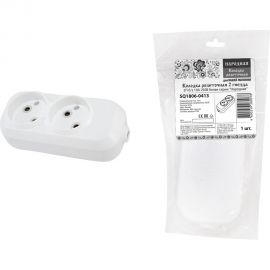 Розеточная колодка TDM 2 гнезда 2П б/з 10А 250В белая серии Народная SQ1806-0413 