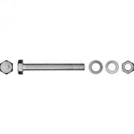 Болт с шестигранной головкой в комплекте с гайкой, шайбой, шайбой пружинной, ЗУБР, МАСТЕР, 303436-08-060 