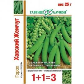 Семена ГАВРИШ Горох Хавский жемчуг серия 1+1, большой пакет 25 г 19102053 
