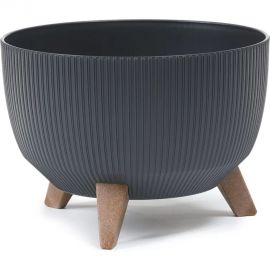 Кашпо на ножках LAMELA Sp.z o. 956 ROMA ECO recycled Jumper диаметр 24 см, высота 19 см, 5.1 л, антрацит 065071 
