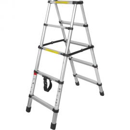 Телескопическая алюминиевая двухсекционная лестница-стремянка Forsage 1.4+1.4 м, 5+5 ступеней F-UP140-2 