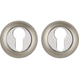 Накладка под цилиндр PUNTO ET ZR SN/CP-3 матовый никель/хром 41103 