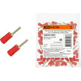 Круглый штыревой наконечник TDM нкиш 0,5-1,5 красный (100шт) SQ0545-0001 