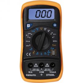 Цифровой мультиметр TopAuto в защитном чехле, звуковая прозвонка цепи, подсветка DT830L 