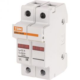 Держатель плавких вставок TDM ДПВ2 10x38 2П SQ0216-0014 