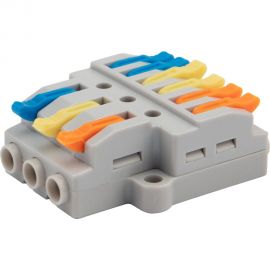 Разветвительная клемма REXANT СМК 3x2 3 полюса с монтажной площадкой 1 ввод 2 вывода 5 шт 07-5233-05 