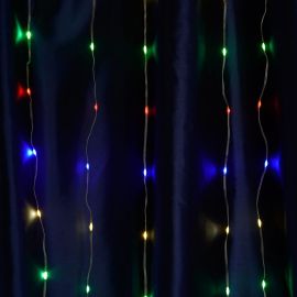 Светодиодная гирлянда FERON cl28 занавес водопад 3x3м + 3м 230v мультиколор, статичная, c питанием от сети, прозрачный шнур 48605 