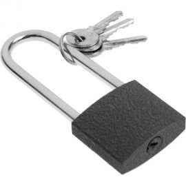 Навесной замок ТУНДРА основание 37 мм, длинная дужка, 3 ключа, подвес 9284052 