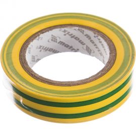 Изолента MATRIX ПВХ, 15 мм х 10 м, желто-зеленая, 150 мкм 88776 