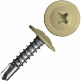 Саморез крепежная техника прессшайба, RAL 1014 слоновая кость, 4,2x16 сверло, 50 шт. 10754 