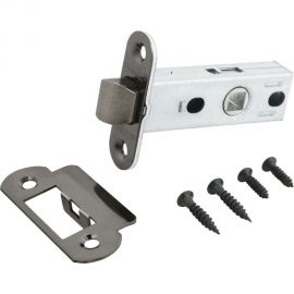 Защелка Аллюр L45-8-R18 BN (черный никель; овальная торцевая планка 18 мм; без ручек) 11577 