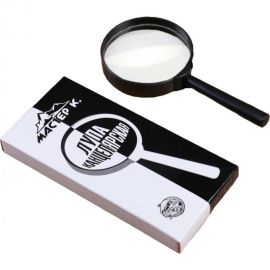 Лупа ООО Комус увеличение х5, диаметр 75 мм, цвет черный 1405096 