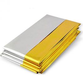 Туристическое изотермическое термоодеяло покрывало DASWERK серебро/золото, 160x210 см 631157 